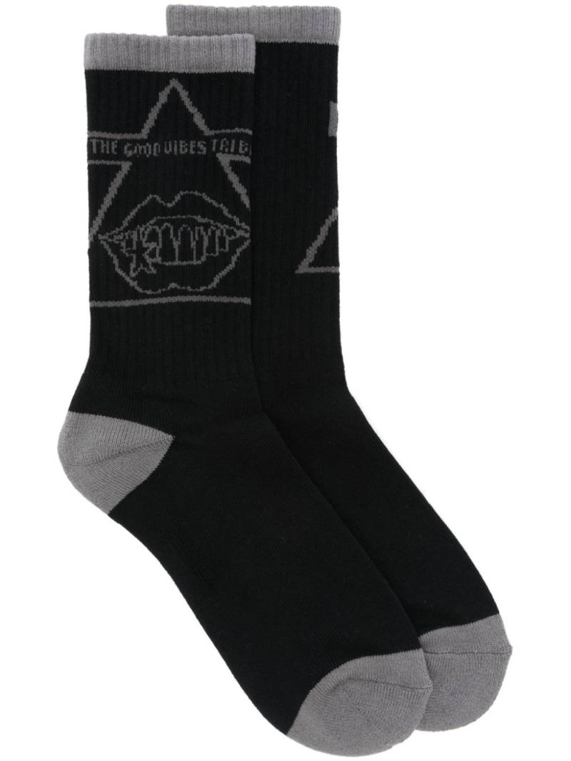 sacai The Good Vibes socks - Black von sacai