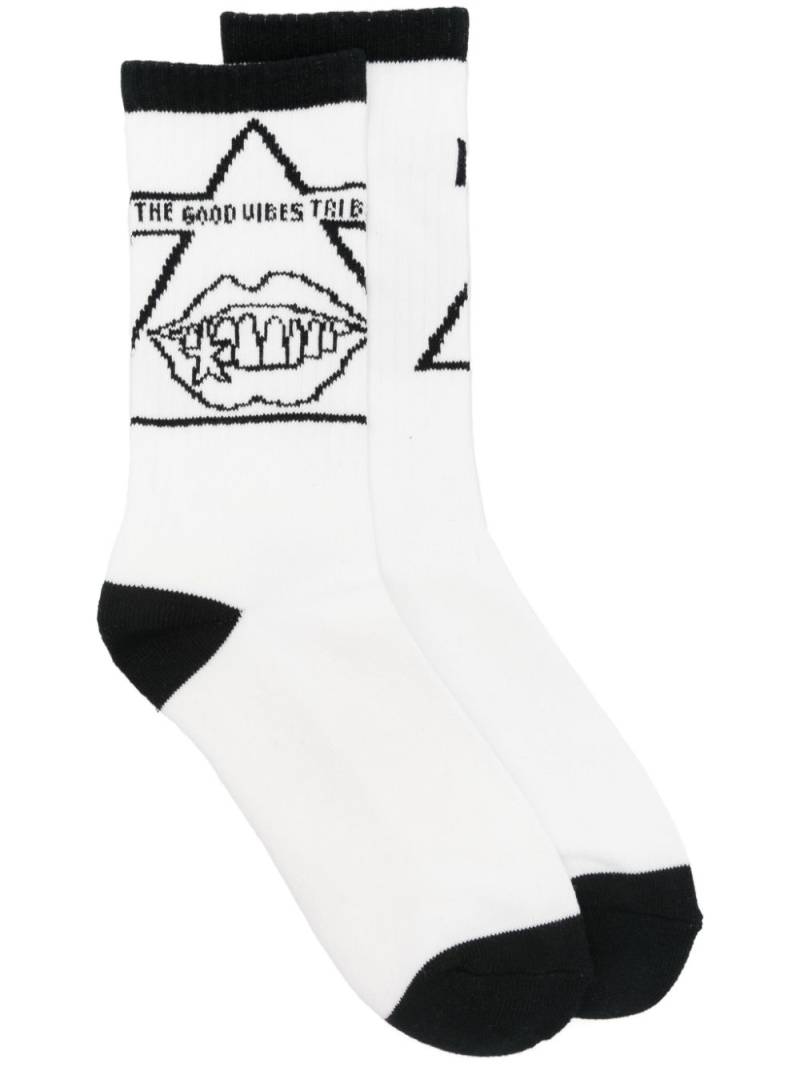 sacai The Good Vibes socks - White von sacai