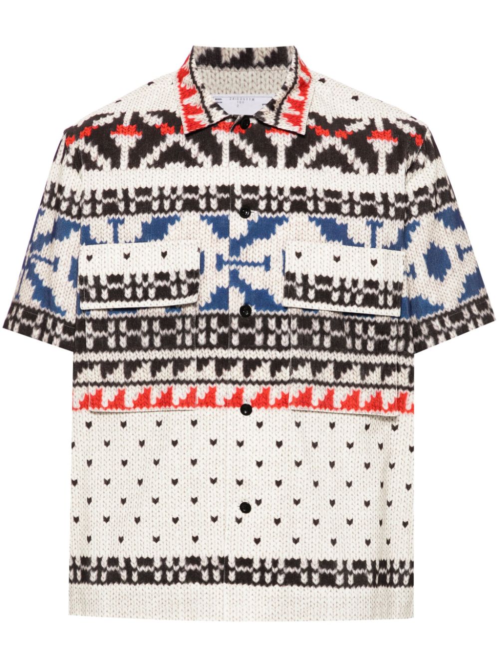 sacai abstract-pattern shirt - Black von sacai