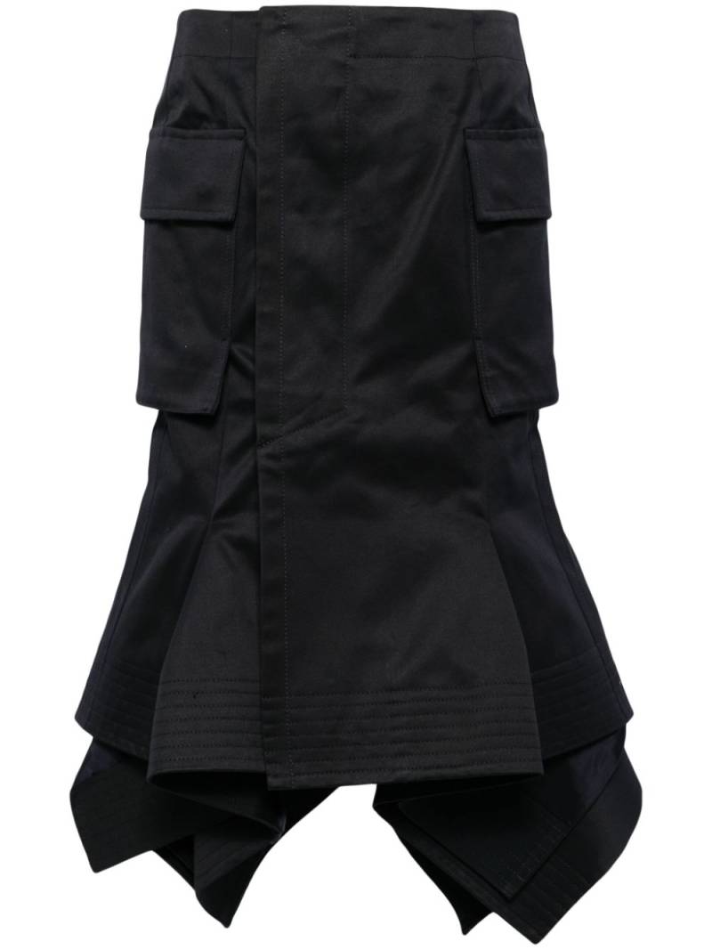 sacai asymmetric cargo skirt - Black von sacai