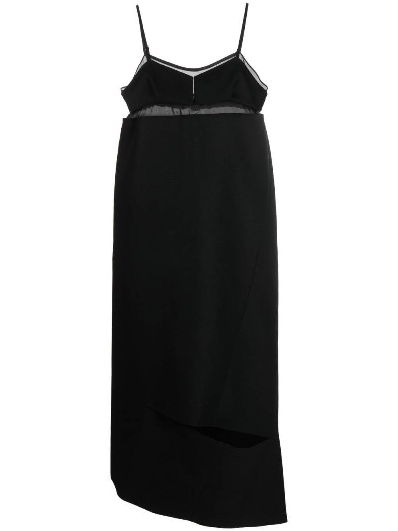 sacai asymmetric cut-out midi dress - Black von sacai