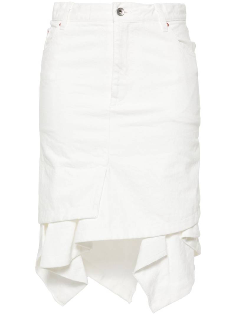 sacai asymmetric-design denim skirt - Neutrals von sacai