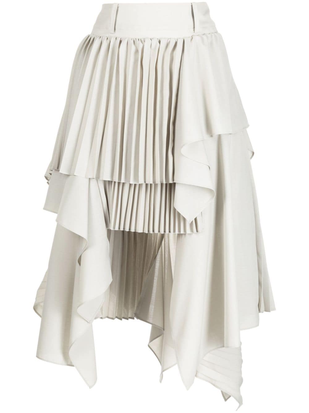 sacai asymmetric layered pleated skirt - Grey von sacai