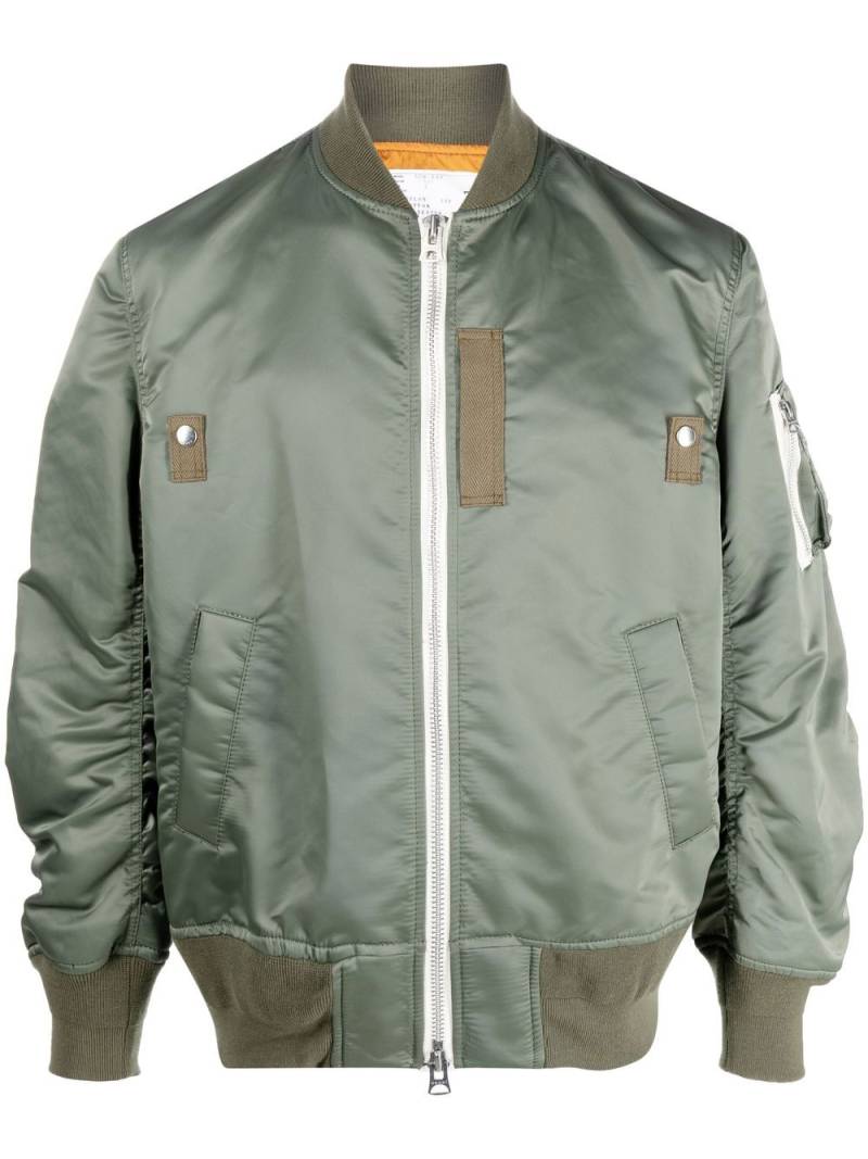 sacai baseball-collar bomber jacket - Green von sacai