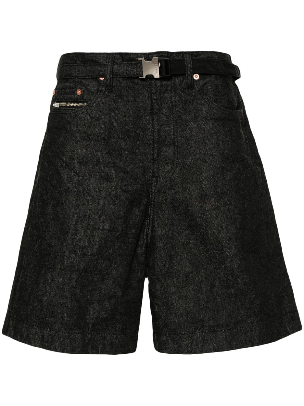 sacai belted denim shorts - Black von sacai