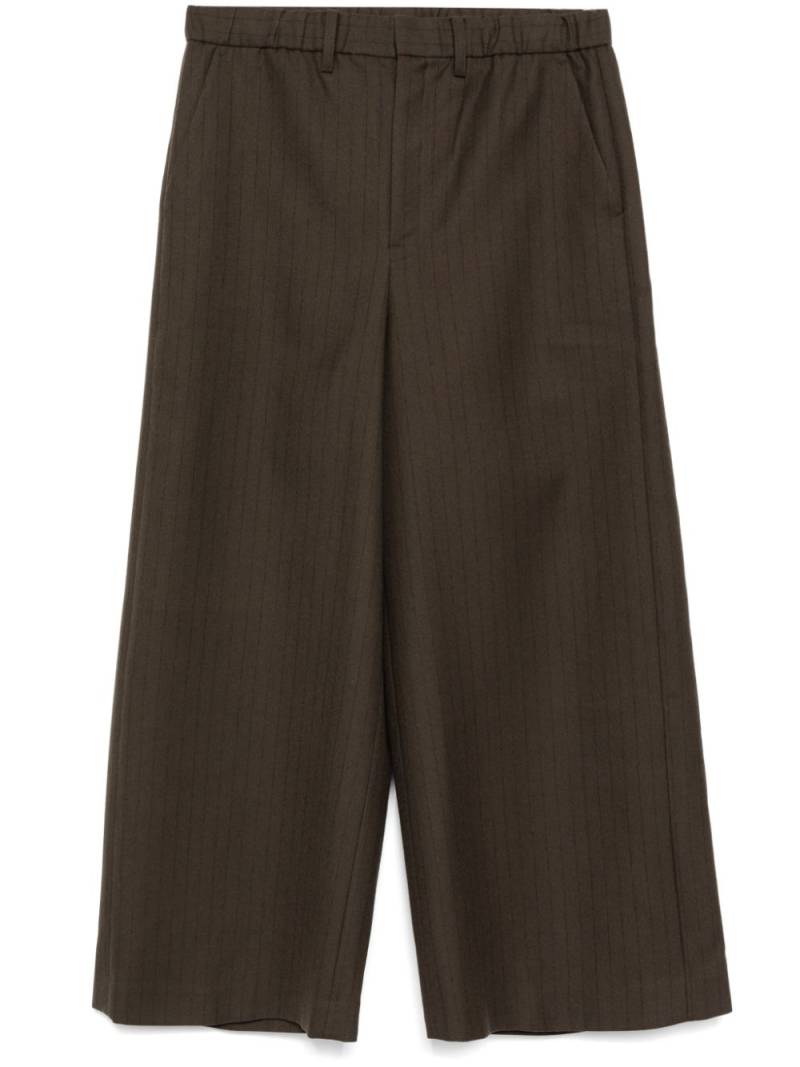 sacai belted pinstripe wide leg trousers - Brown von sacai