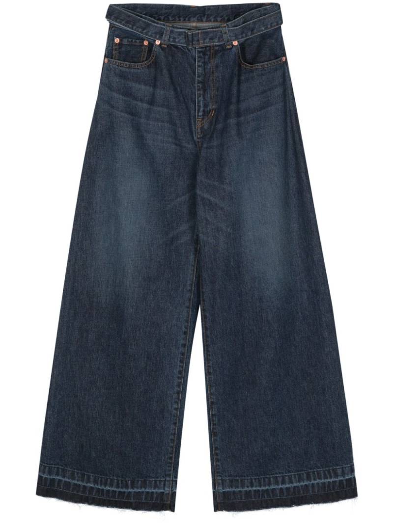 sacai belted wide jeans - Blue von sacai