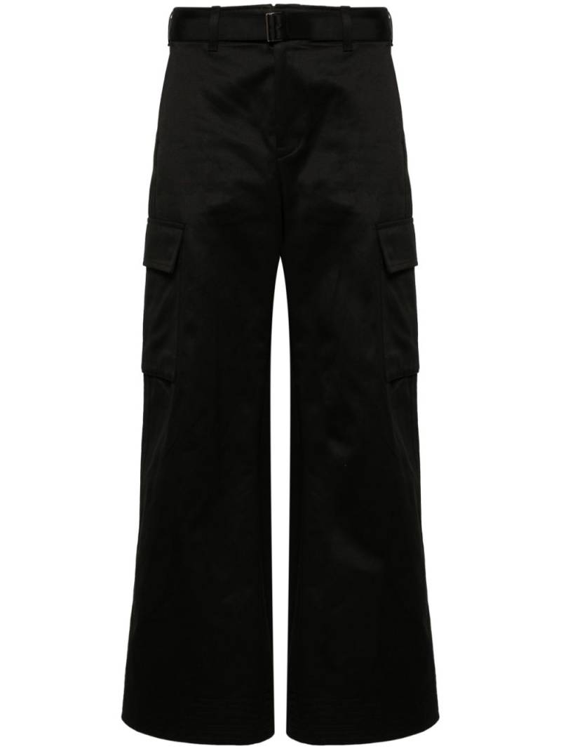 sacai belted wide-leg cargo trousers - Black von sacai