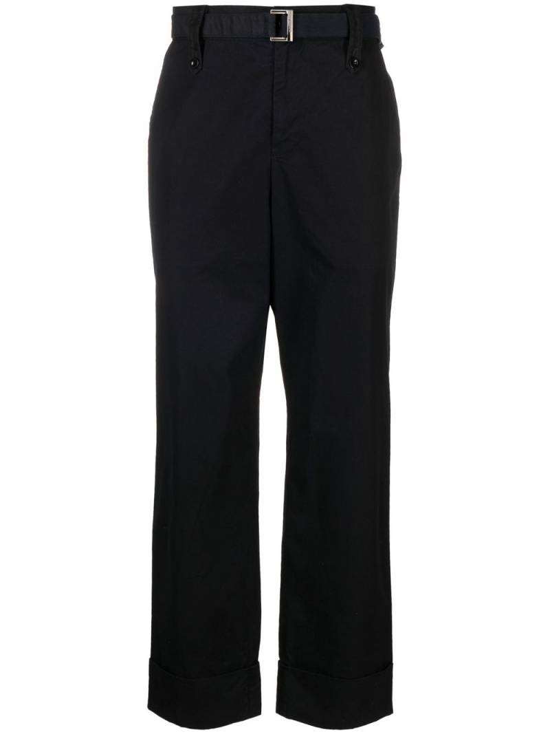 sacai belted wide-leg trousers - Black von sacai