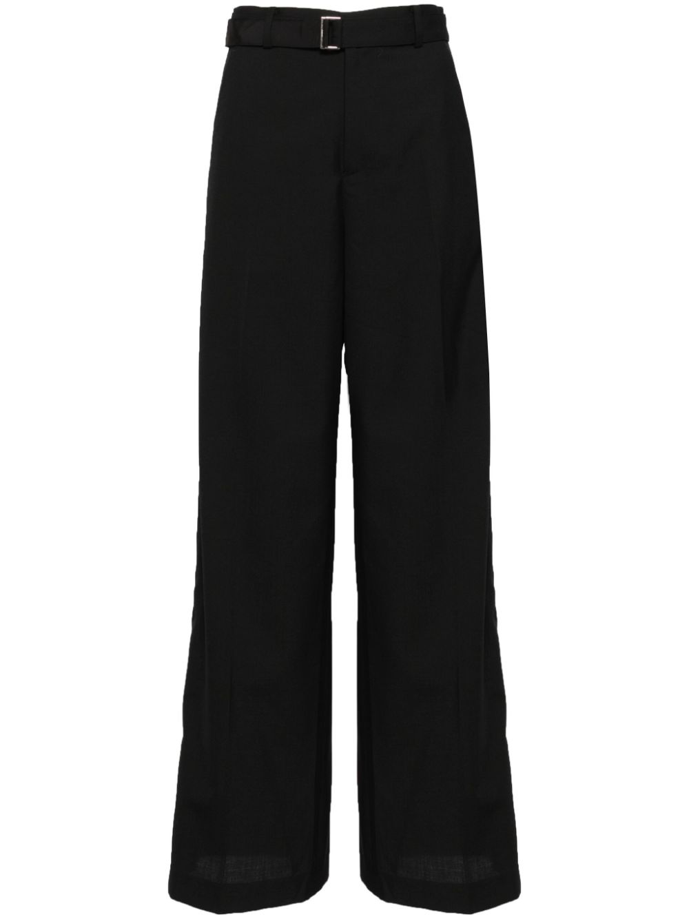 sacai belted wide-leg trousers - Black von sacai