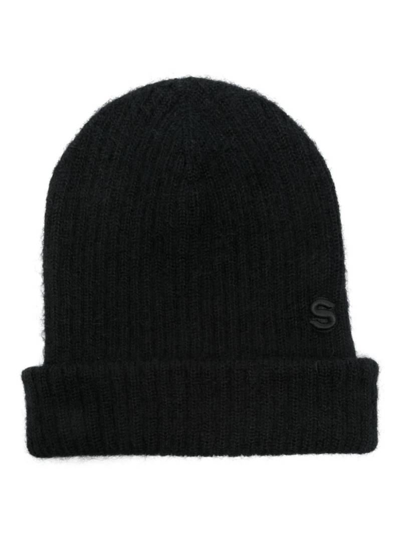 sacai brushed-finis beanie hat - Black von sacai