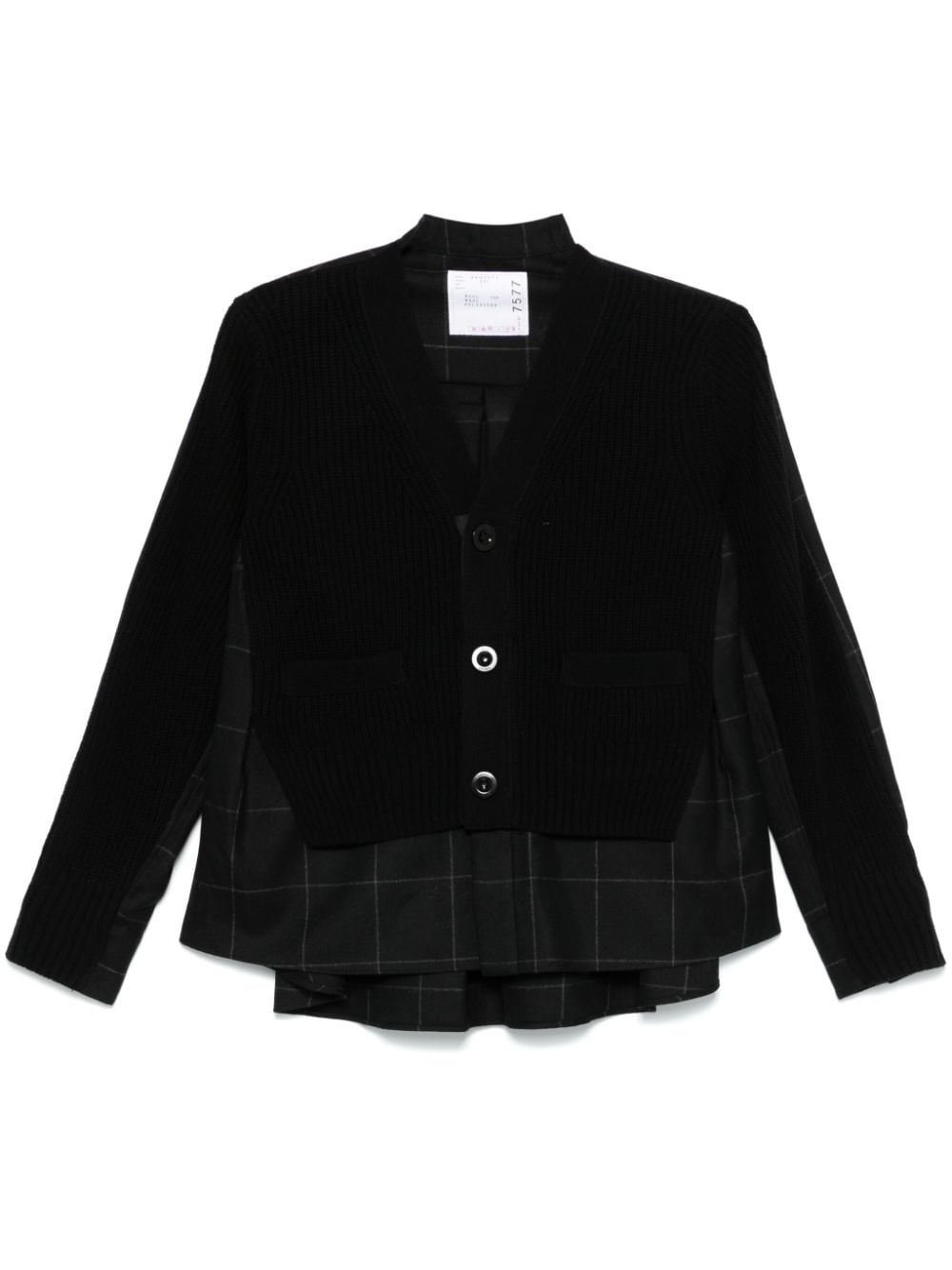 sacai checked cardigan - Black von sacai