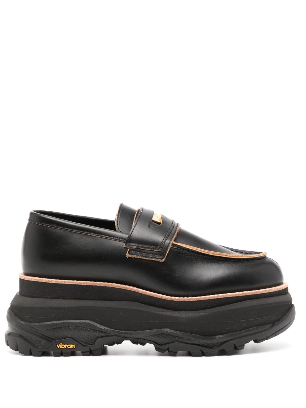 sacai coin-detail leather loafers - Black von sacai