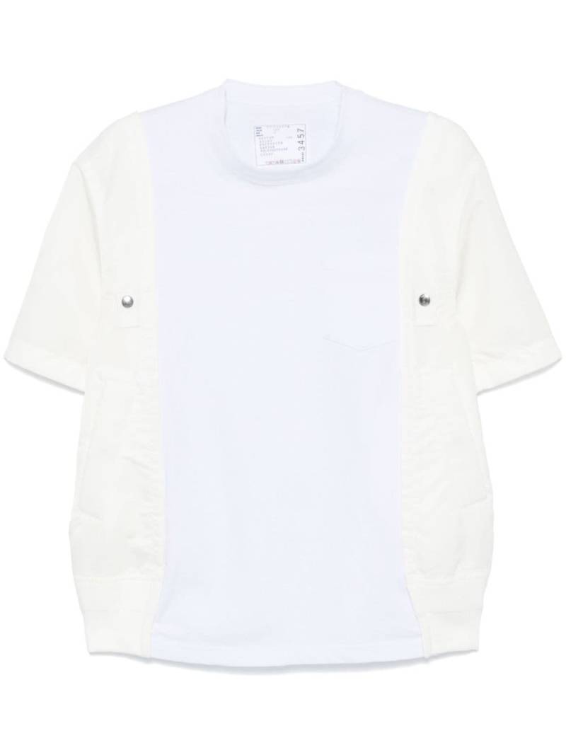 sacai contrast-panelled T-shirt - White von sacai