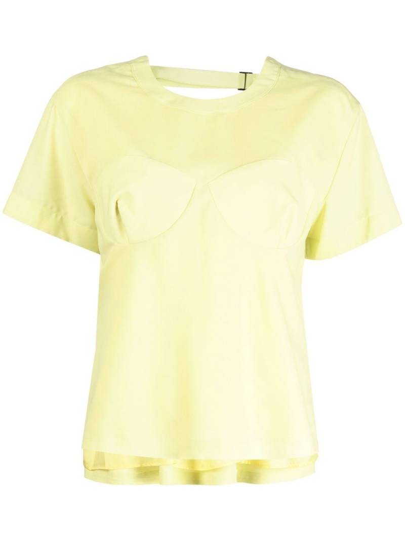 sacai cup-stitched short-sleeve top - Yellow von sacai