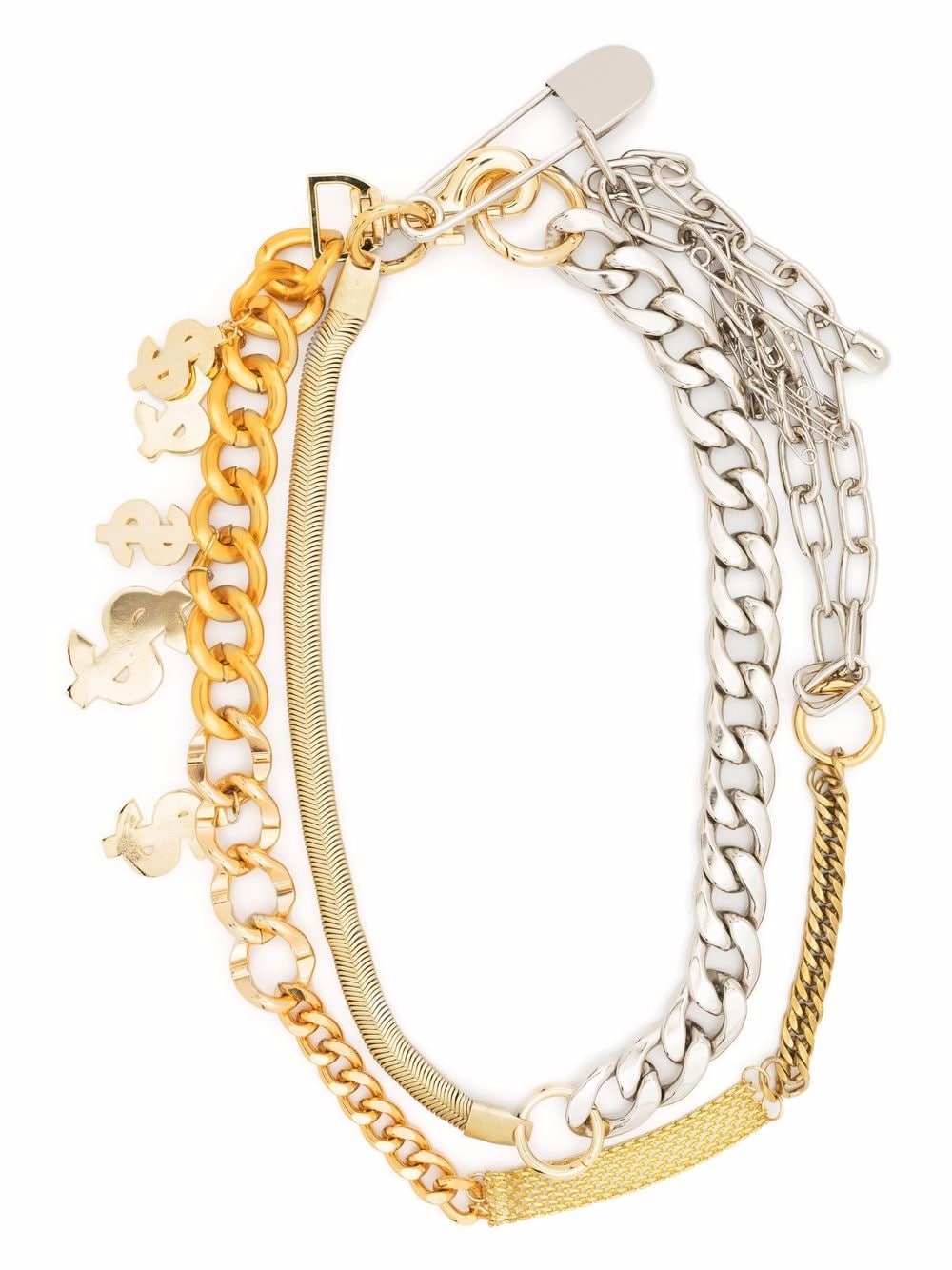 sacai dollar multi chain necklace - Gold von sacai