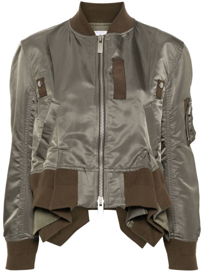 sacai draped bomber jacket - Green von sacai