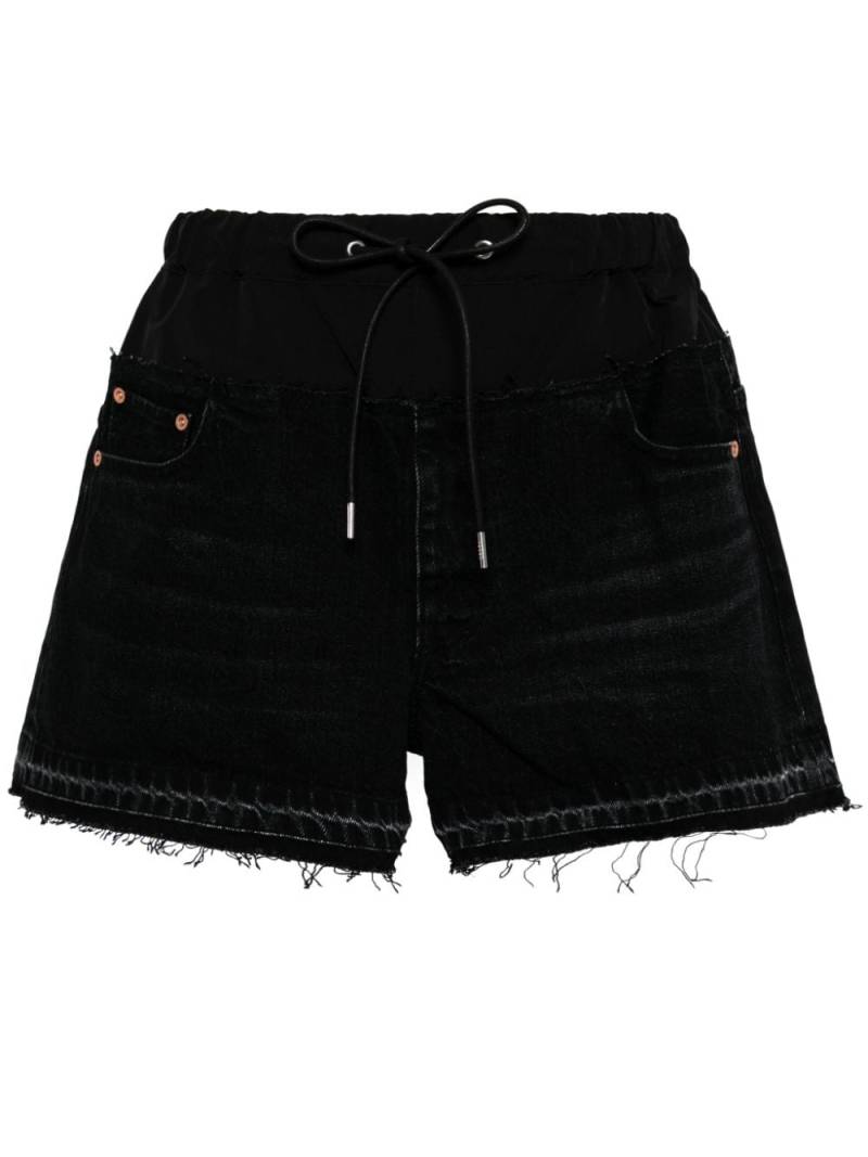 sacai drawstring-waist denim shorts - Blue von sacai