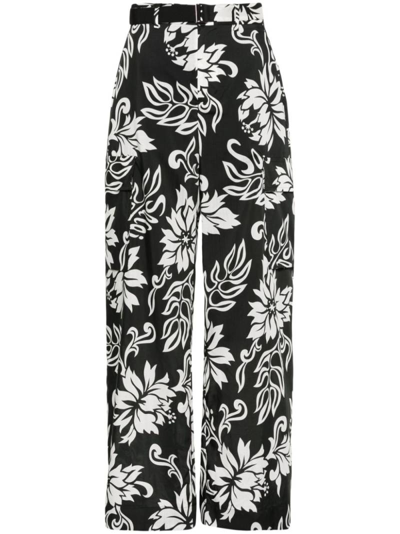 sacai floral-print cargo trousers - Black von sacai