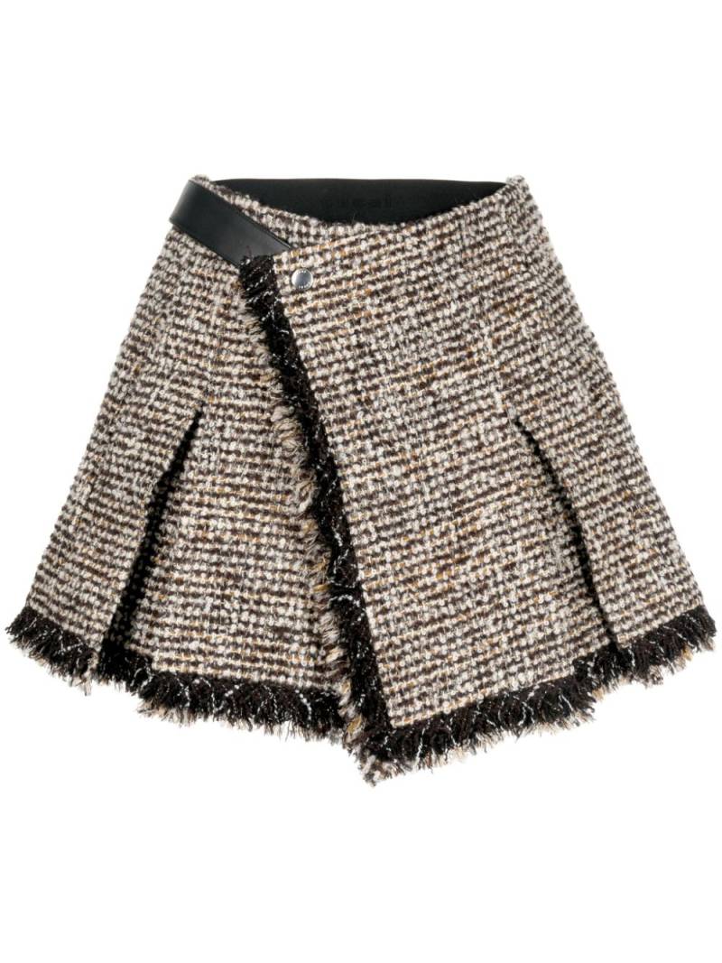 sacai frayed tweed shorts - Brown von sacai