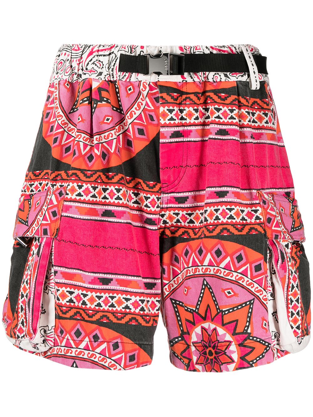 sacai geometric-print bermuda shorts - Pink von sacai