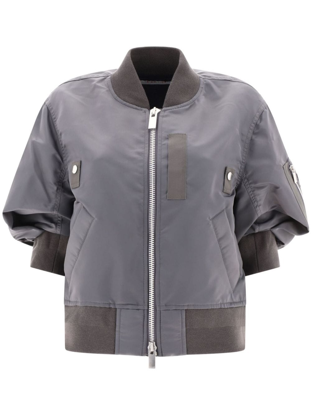 sacai half-sleeves zip-up bomber jacket - Grey von sacai