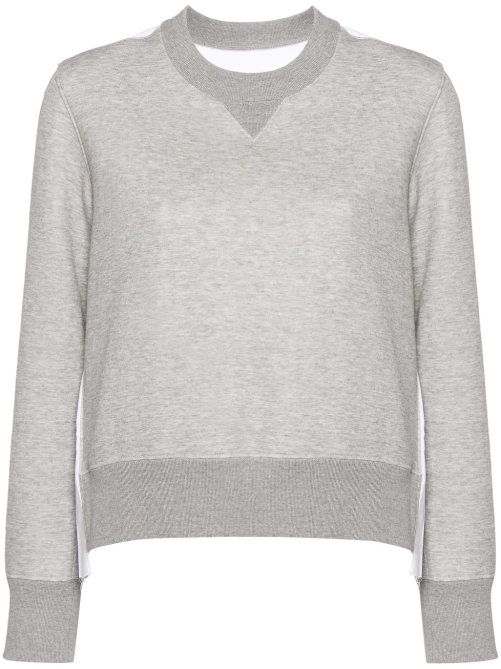 sacai knife-pleats crew-neck sweatshirt - Grey von sacai