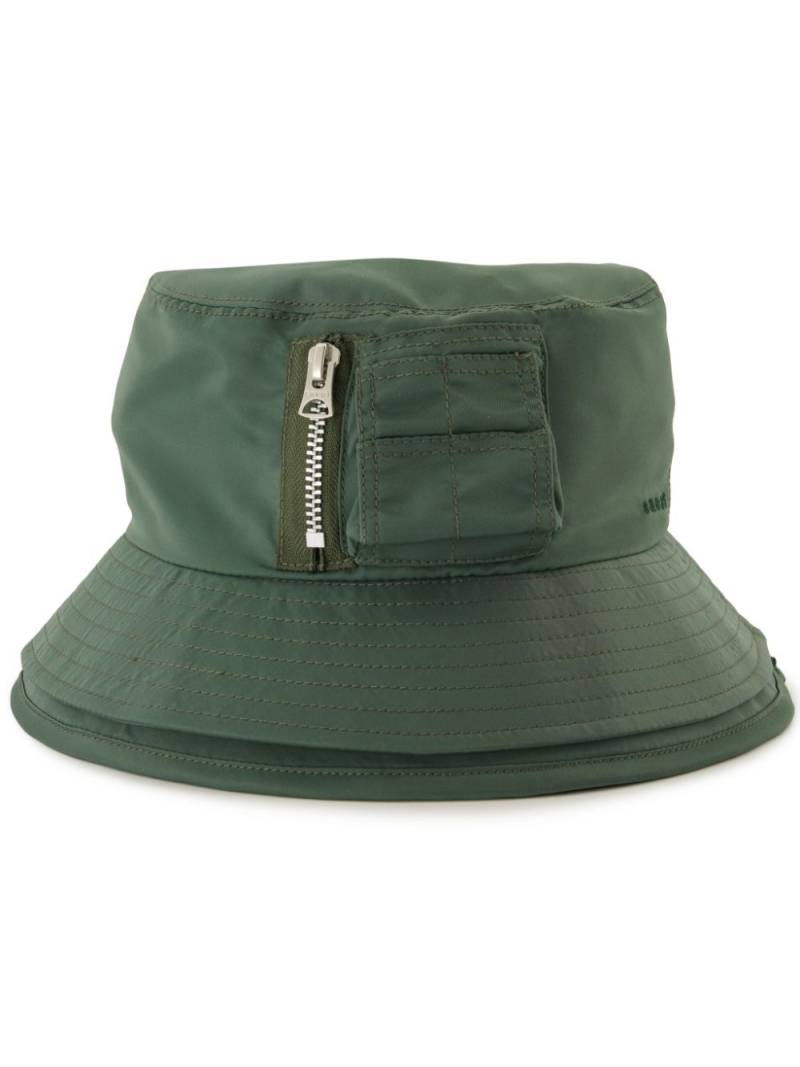 sacai layered bucket hat - Green von sacai