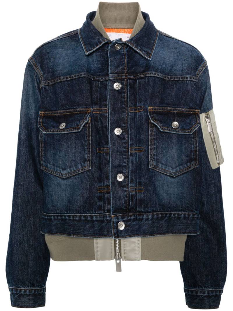 sacai layered denim jacket - Blue von sacai