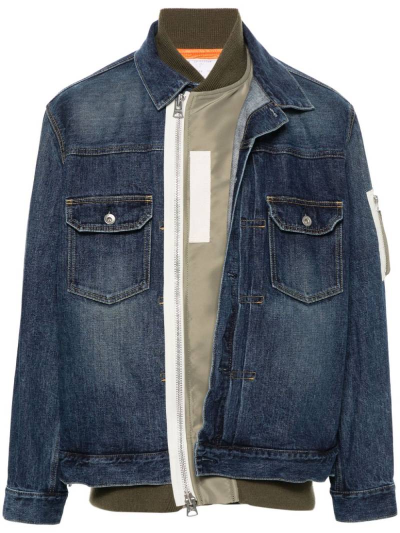 sacai layered denim jacket - Blue von sacai