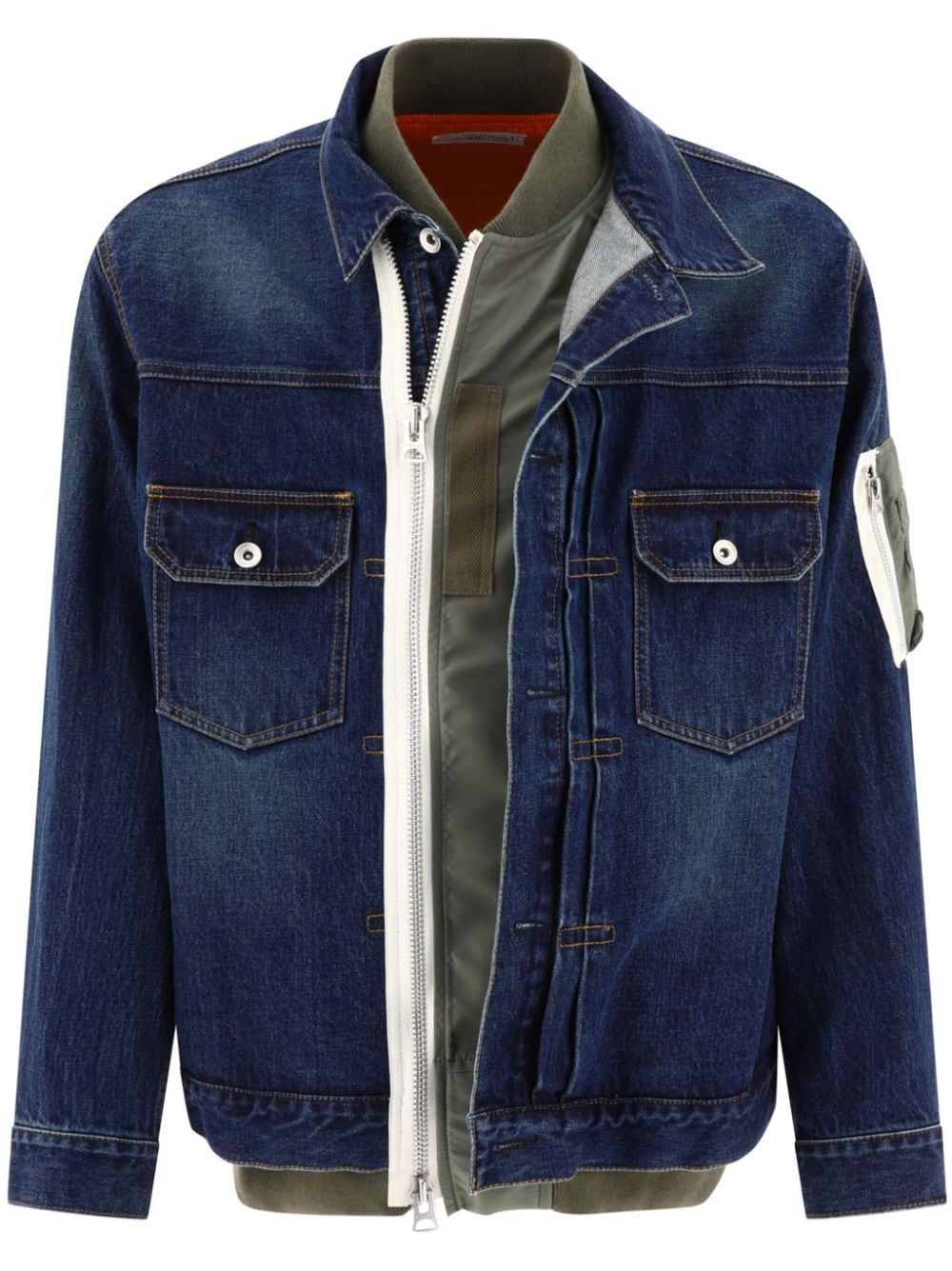 sacai layered denim jacket - Blue von sacai