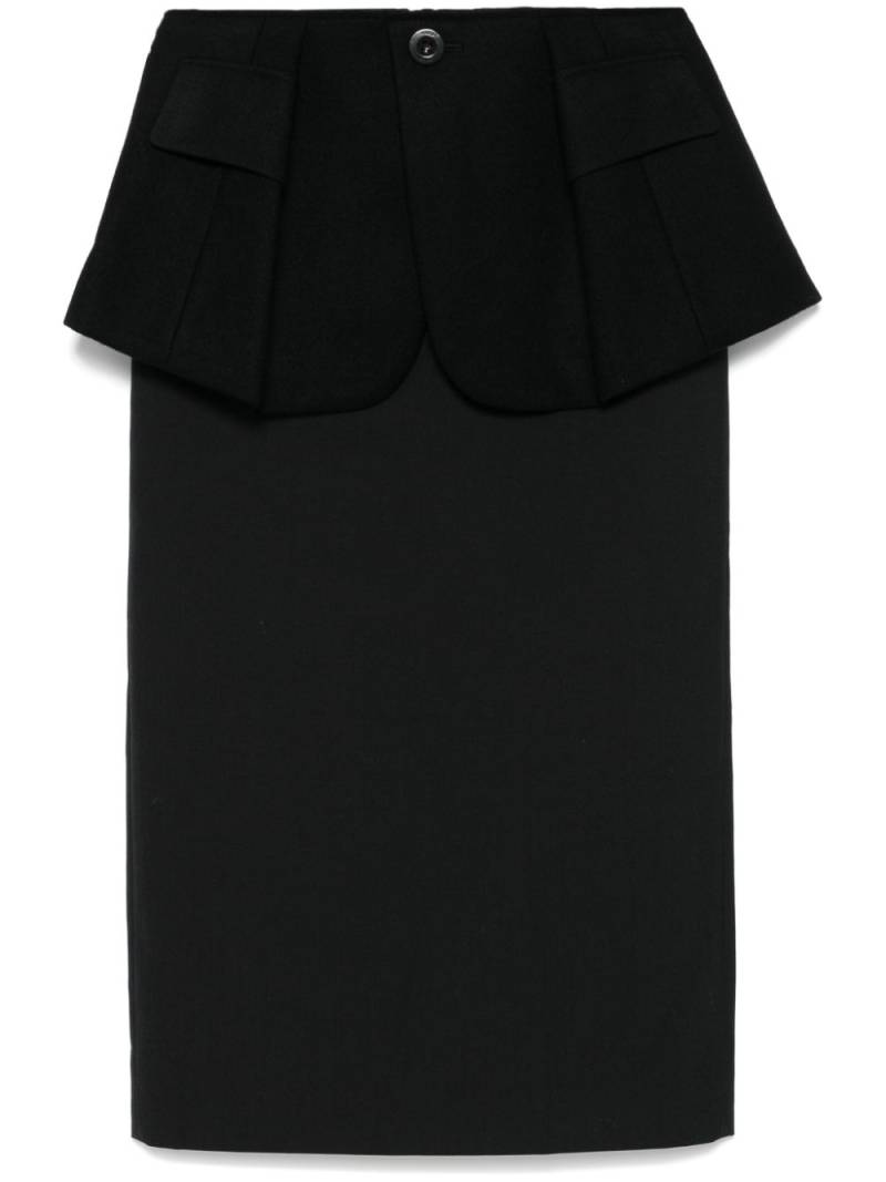 sacai layered midi skirt - Black von sacai