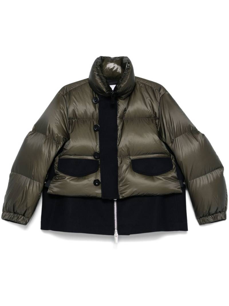 sacai layered puffer jacket - Green von sacai