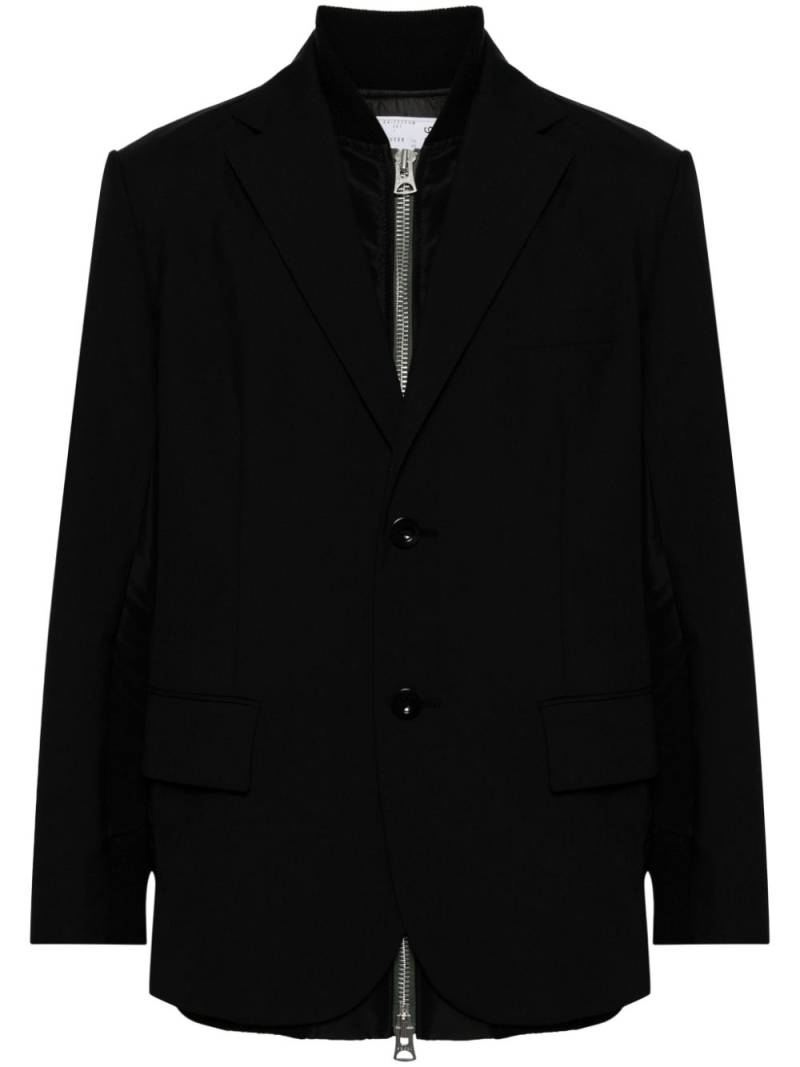 sacai layered single-breasted blazer - Black von sacai