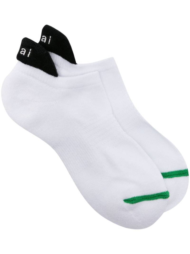 sacai logo-embroidered ankle socks - White von sacai