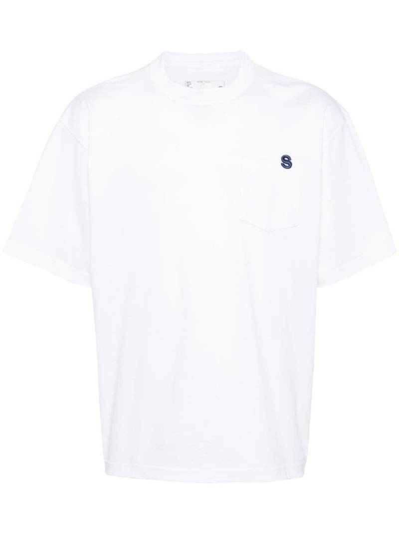 sacai logo-embroidered T-shirt - White von sacai