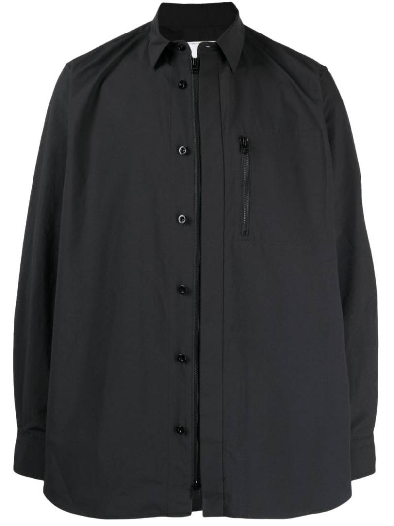 sacai long-sleeved zip-up shirt - Black von sacai