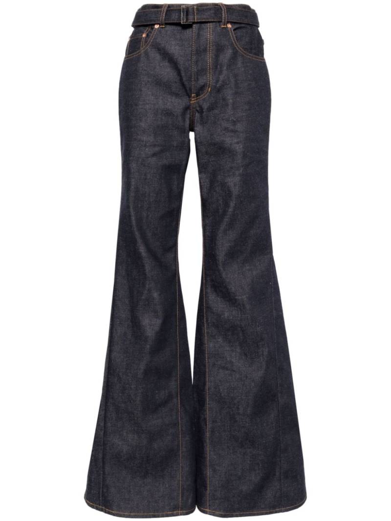 sacai mid-rise flared jeans - Blue von sacai