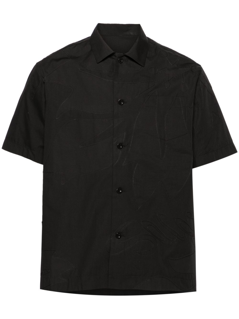 sacai motif-embroidered poplin shirt - Black von sacai