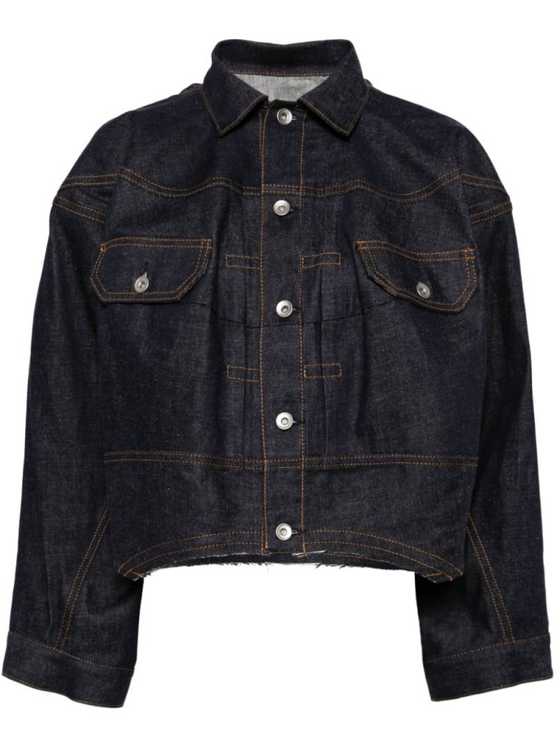 sacai oversize cropped denim jacket - Blue von sacai