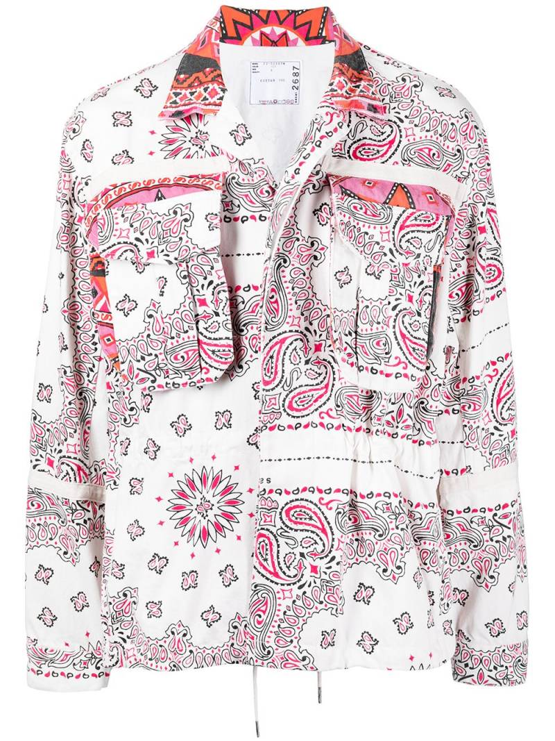 sacai paisley-print shirt jacket - White von sacai