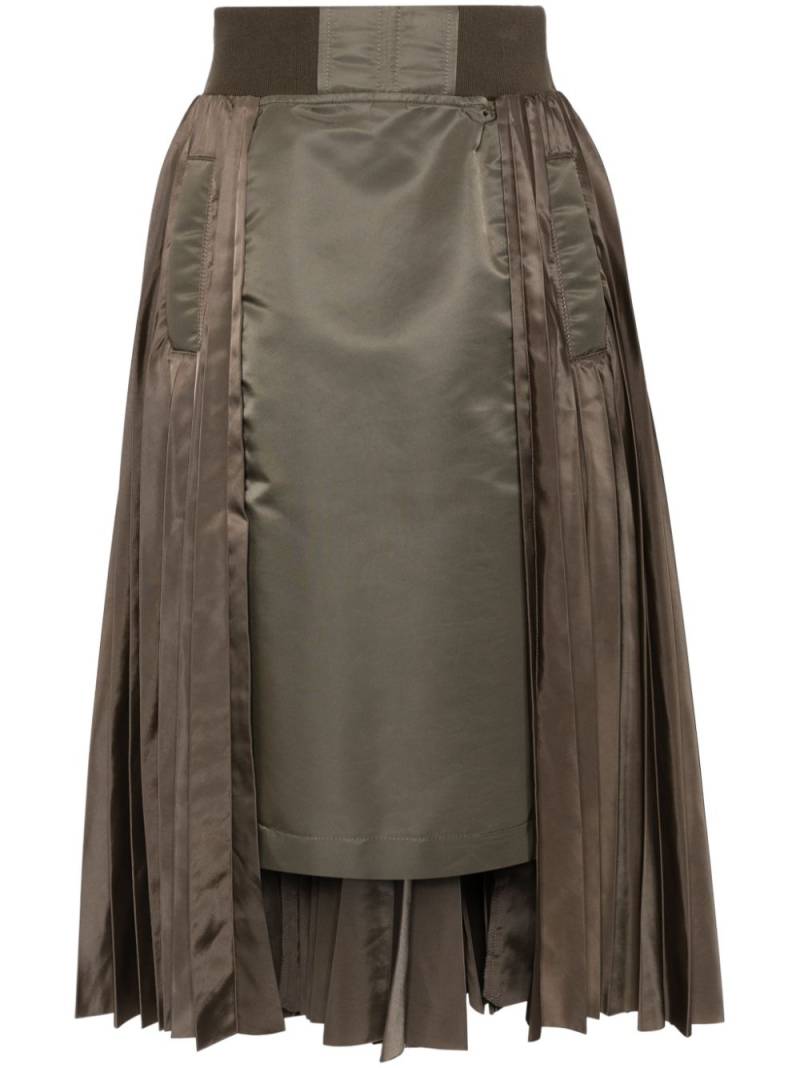 sacai panel pleated skirts - Brown von sacai