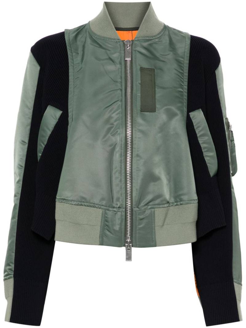 sacai panelled bomber jacket - Green von sacai