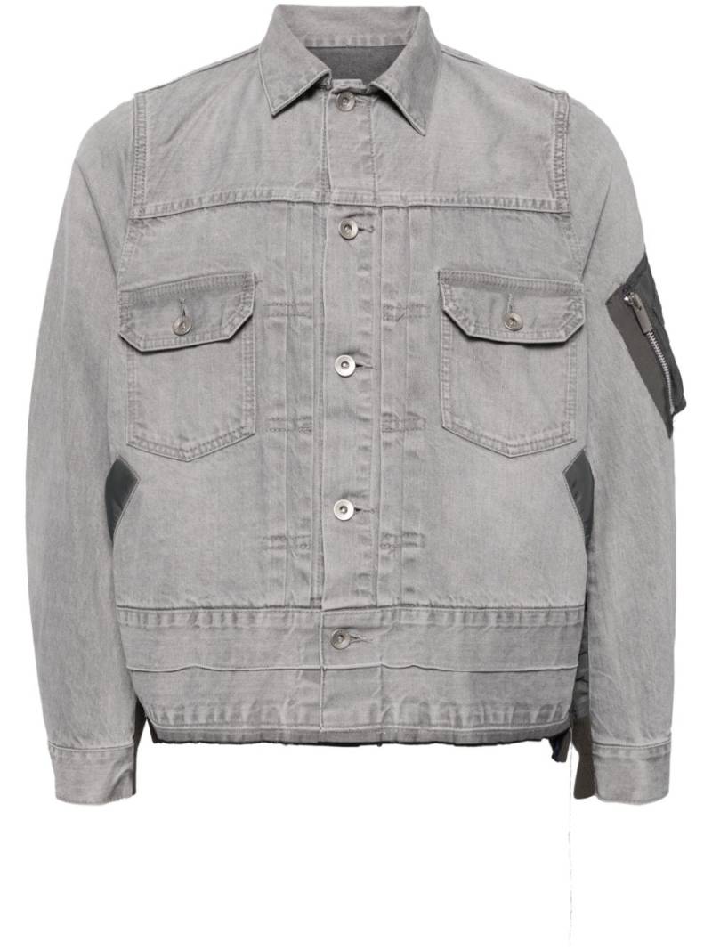 sacai panelled denim jacket - Grey von sacai