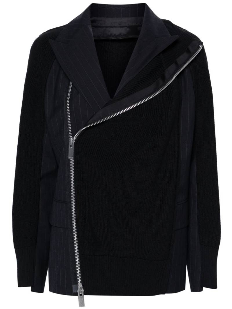 sacai panelled single-breasted blazer - Blue von sacai