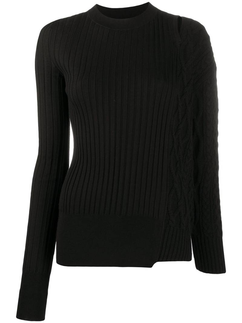 sacai patchwork wool jumper - Black von sacai