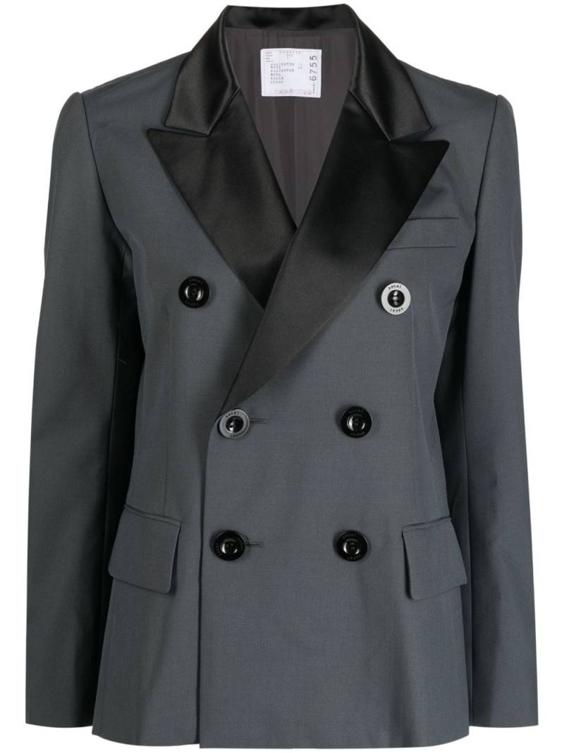 sacai peak-lapels double-breasted blazer - Green von sacai