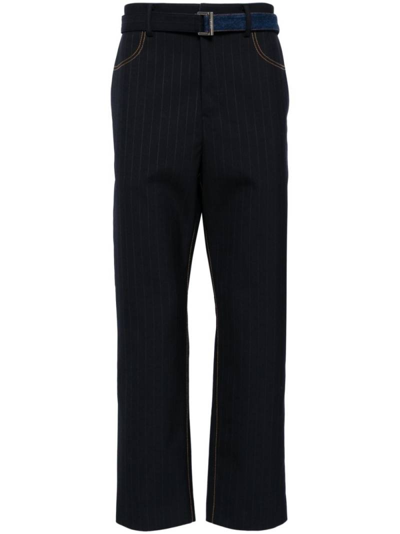 sacai pinstriped slim-cut trousers - Blue von sacai