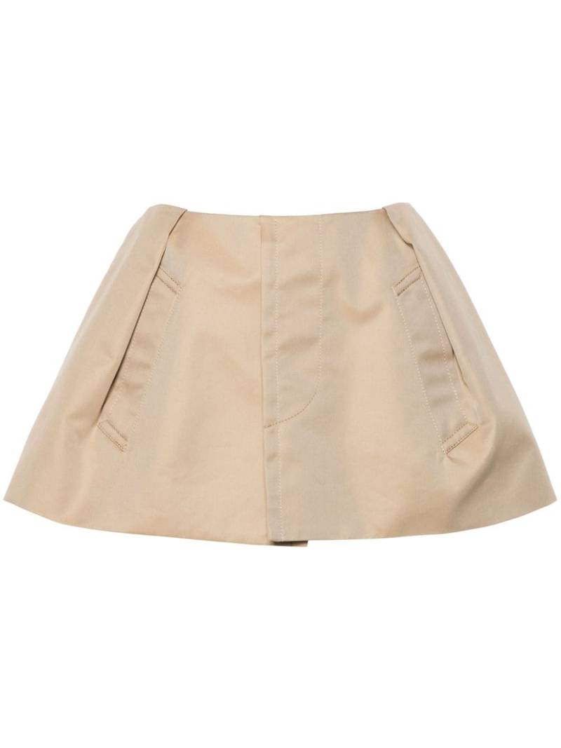 sacai pleat detail mini shorts - Neutrals von sacai