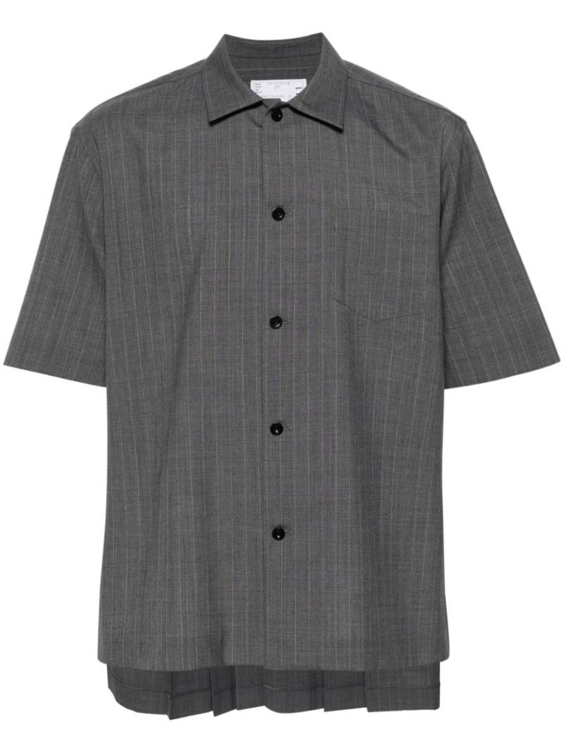 sacai pleat-detail pinstripe shirt - Grey von sacai